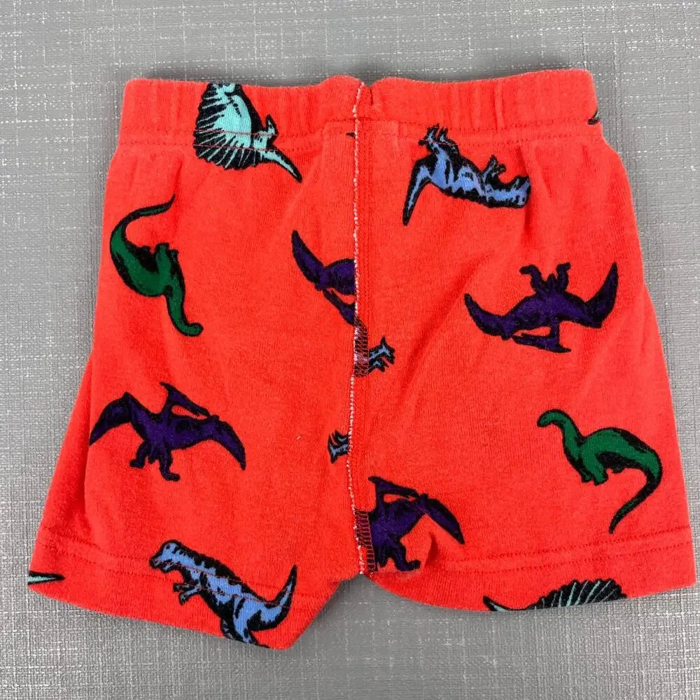 Hanna Andersson Orange Dinosaur Short John Pajamas 90 cm 3T